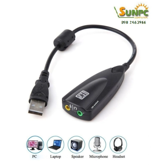 USB Sound 5HV2 7.1 Không cần cài đặt dài 30cm